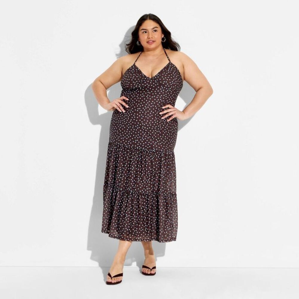 Wild Fable - Women's Maxi Triangle Halter Dress - Wild Fable Br Brown - Picture 2 of 3
